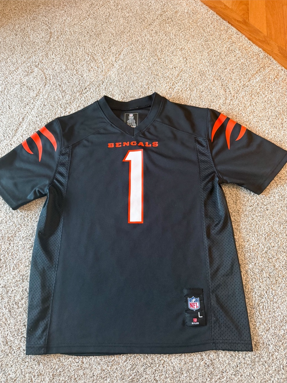 NFL Cincinnati Bengals #1 Chase Black & Orange Football Jersey Youth Large
